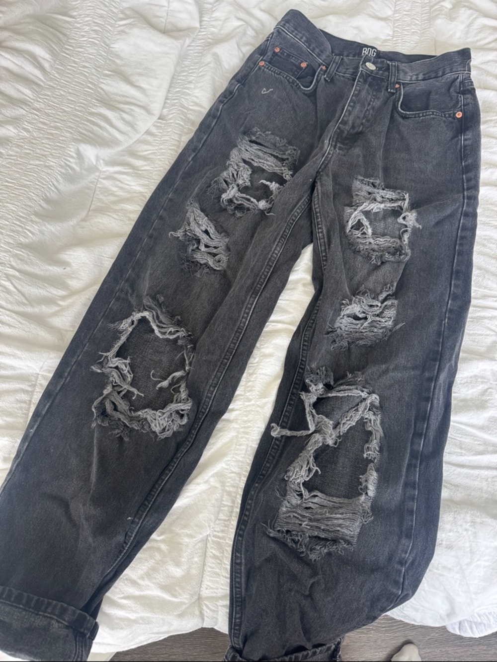 BDG High-Rise Baggy Jeans in Charcoal Gray